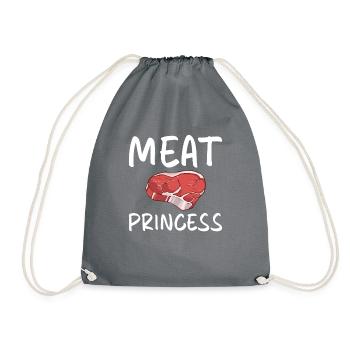 BBQ Grill Rindfleisch Liebhaber Geschenke - Turnbeutel - Grau - Vorne