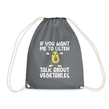 Vegetable Lover Vegetarian Gifts - Drawstring Bag - grey - Front