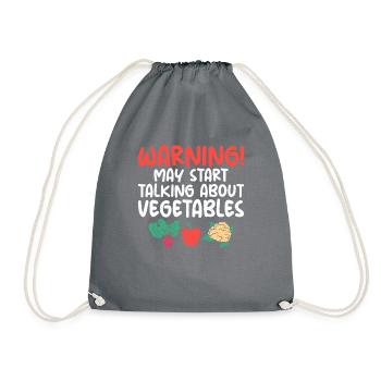 Vegetable Lover Vegetarian Gifts - Drawstring Bag - grey - Front
