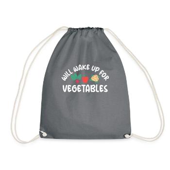 Vegetable Lover Vegetarian Gifts - Drawstring Bag - grey - Front