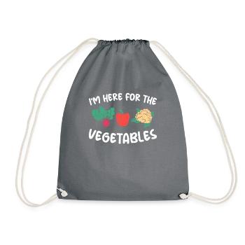 Vegetable Lover Vegetarian Gifts - Drawstring Bag - grey - Front