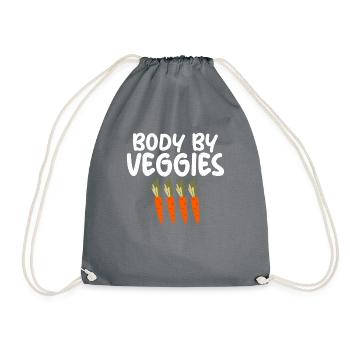 Vegetable Lover Vegetarian Gifts - Drawstring Bag - grey - Front