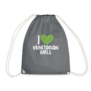 Vegetable Lover Vegetarian Gifts - Drawstring Bag - grey - Front