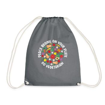 Vegetable Lover Vegetarian Gifts - Drawstring Bag - grey - Front