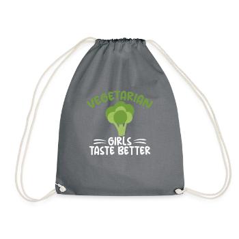 Vegetable Lover Vegetarian Gifts - Drawstring Bag - grey - Front