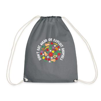 Vegetable Lover Vegetarian Gifts - Drawstring Bag - grey - Front