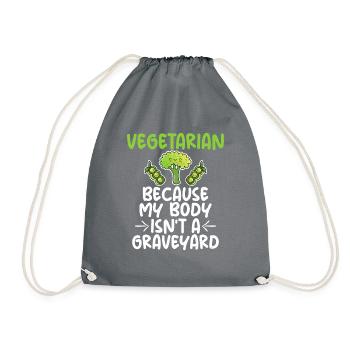 Vegetable Lover Vegetarian Gifts - Drawstring Bag - grey - Front