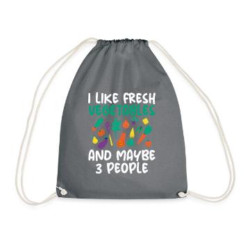 Vegetable Lover Vegetarian Gifts - Drawstring Bag - grey - Front