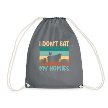 Vegetable Lover Vegetarian Gifts - Drawstring Bag - grey - Front