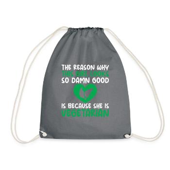 Vegetable Lover Vegetarian Gifts - Drawstring Bag - grey - Front