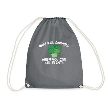 Vegetable Lover Vegetarian Gifts - Drawstring Bag - grey - Front