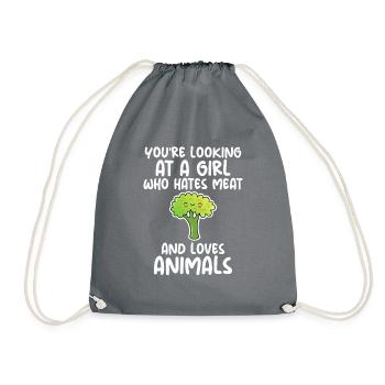Vegetable Lover Vegetarian Gifts - Drawstring Bag - grey - Front
