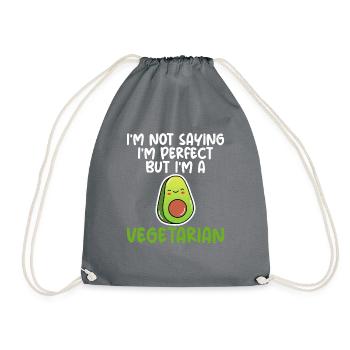 Vegetable Lover Vegetarian Gifts - Drawstring Bag - grey - Front