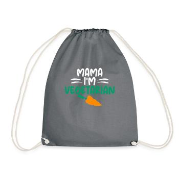 Vegetable Lover Vegetarian Gifts - Drawstring Bag - grey - Front