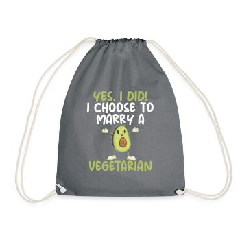 Vegetable Lover Vegetarian Gifts - Drawstring Bag - grey - Front