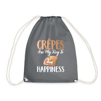 Crepe Gifts for Crepe Lover - Drawstring Bag - grey - Front
