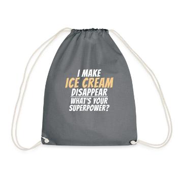 Cadeaux pour amateurs de crème glacée - Sac de sport léger - gris - Devant