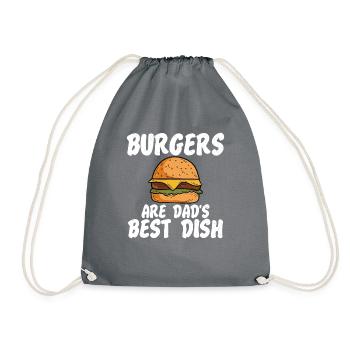 Burger Lover Gift - Drawstring Bag - grey - Front