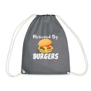 Burger Lover Gift - Drawstring Bag - grey - Front