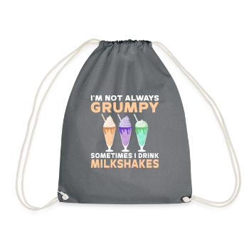 I love Milkshakes Milkshake Gift - Drawstring Bag - grey - Front