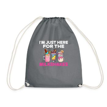 Ich liebe Milchshakes Milchshake Geschenk - Turnbeutel - Grau - Vorne