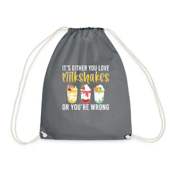 I love Milkshakes Milkshake Gift - Drawstring Bag - grey - Front