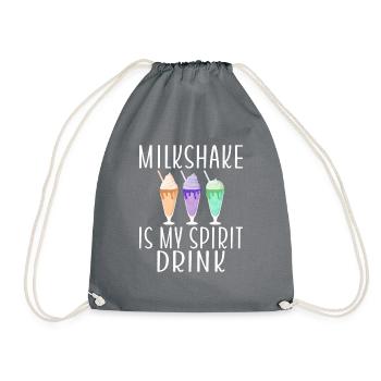 Ich liebe Milchshakes Milchshake Geschenk - Turnbeutel - Grau - Vorne