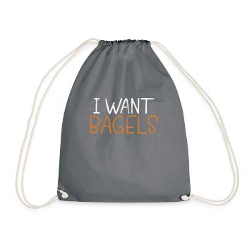 Bagel Gifts Bagel Lover - Drawstring Bag - grey - Front