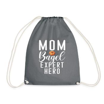 Bagel Gifts Bagel Lover - Drawstring Bag - grey - Front