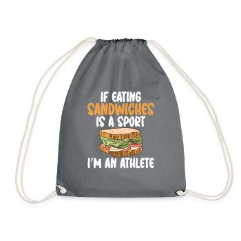 Sandwich Lover Gift - Drawstring Bag - grey - Front