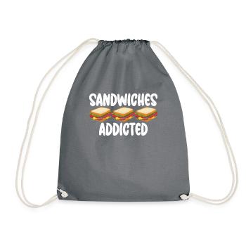 Sandwich Lover Gift - Drawstring Bag - grey - Front