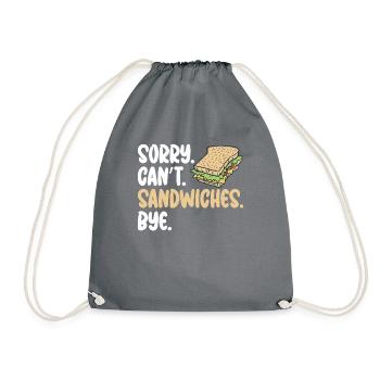Sandwich Lover Gift - Drawstring Bag - grey - Front