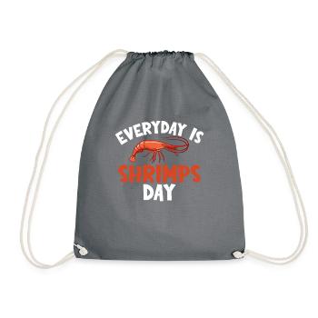 Shrimp Lover Gift - Drawstring Bag - grey - Front