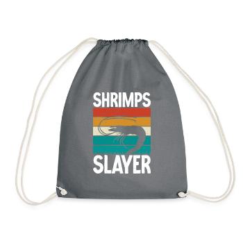 Shrimp Lover Gift - Drawstring Bag - grey - Front