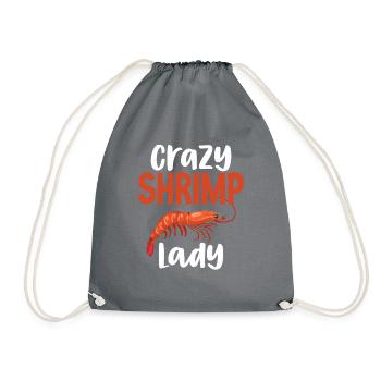 Shrimp Lover Gift - Drawstring Bag - grey - Front