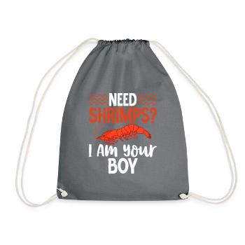 Shrimp Lover Gift - Drawstring Bag - grey - Front