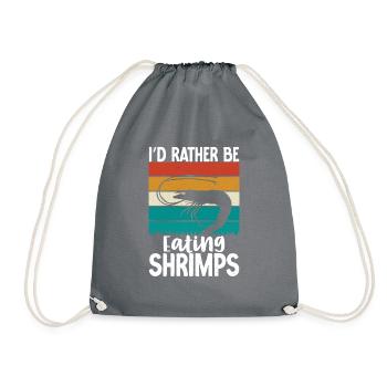 Shrimp Lover Gift - Drawstring Bag - grey - Front