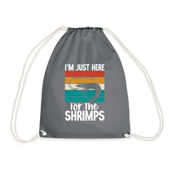 Shrimp Lover Gift - Drawstring Bag - grey - Front