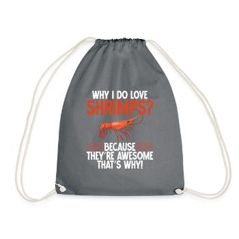 Shrimp Lover Gift - Drawstring Bag - grey - Front