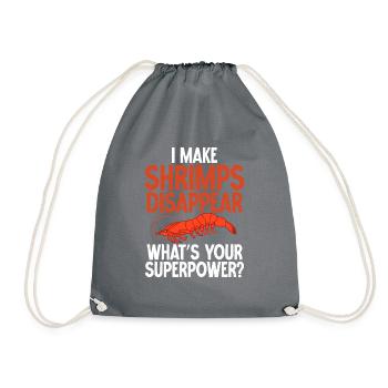 Shrimp Lover Gift - Drawstring Bag - grey - Front