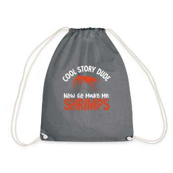 Shrimp Lover Gift - Drawstring Bag - grey - Front