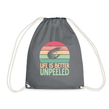 Shrimp Lover Gift - Drawstring Bag - grey - Front