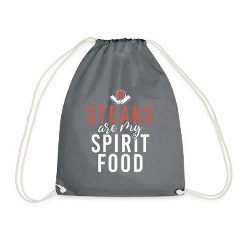 Steak Lover Steak Geschenk - Turnbeutel - Grau - Vorne