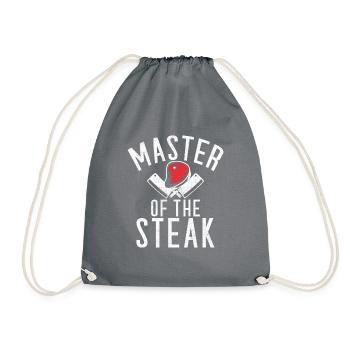 Steak Lover Steak Gift - Drawstring Bag - grey - Front
