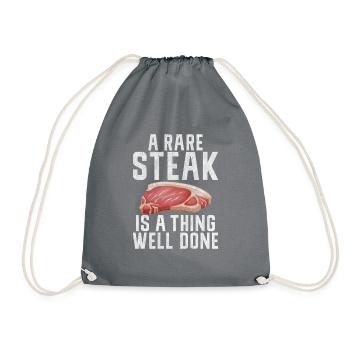 Steak Lover Steak Gift - Drawstring Bag - grey - Front