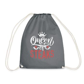 Steak Lover Steak Geschenk - Turnbeutel - Grau - Vorne