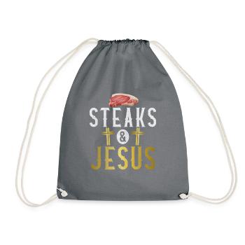 Steak Lover Steak Cadeau - Sac de sport léger - gris - Devant