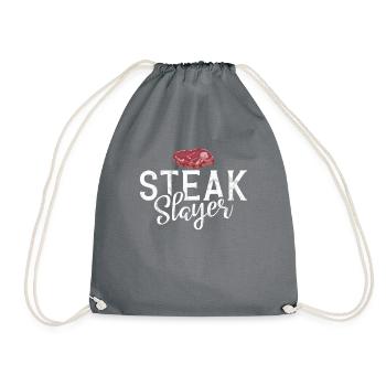 Steak Lover Steak Geschenk - Turnbeutel - Grau - Vorne
