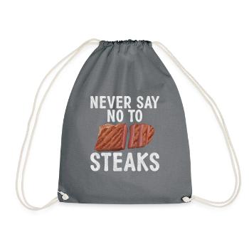 Steak-Liebhaber-Steak-Geschenk - Turnbeutel - Grau - Vorne