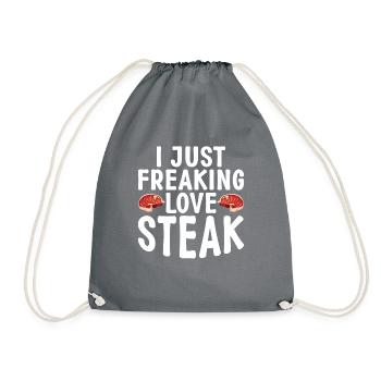 Steak Lover Steak Cadeau - Sac de sport léger - gris - Devant